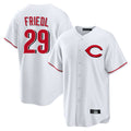 Friene C.Reds #29 TJ Friedl Player White Home Game Stitched Jerseys