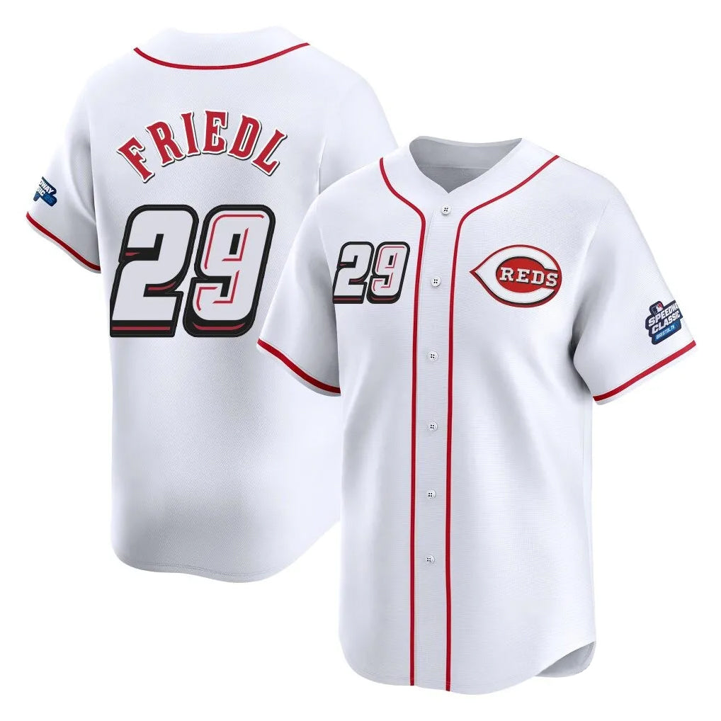 Friene C.Reds #29 TJ Friedl Player White Speedway Classic Home Limited Stitched Jerseys
