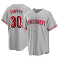 Friene C.Reds #30 Ken Griffey Player Gray Home Game Stitched Jerseys