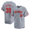 Friene C.Reds #30 Ken Griffey Player Gray Home Limited Stitched Jerseys