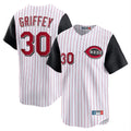 Friene C.Reds #30 Ken Griffey Player White Black Stripe Field of Dreams Game Home Stitched Jerseys