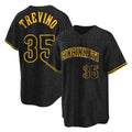 Friene C.Reds #35 Jose Trevino Player Black Snake Skin City Home Stitched Jerseys