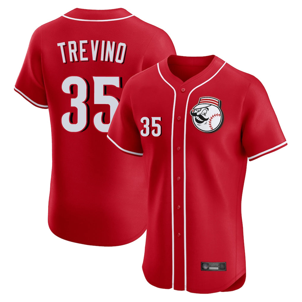 Friene C.Reds #35 Jose Trevino Player Red Limited Elite Home Game Stitched Jerseys