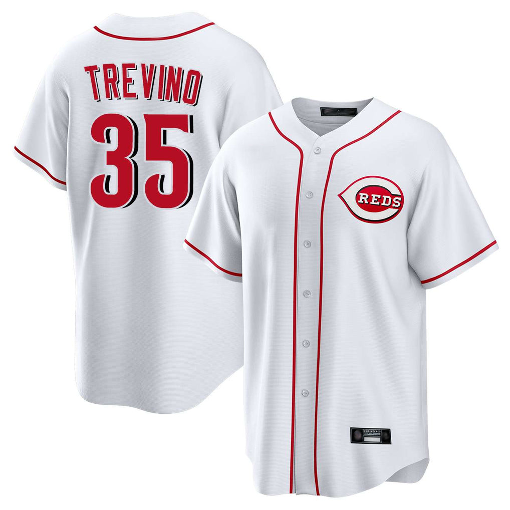 Friene C.Reds #35 Jose Trevino Player White Game Home Stitched Jerseys