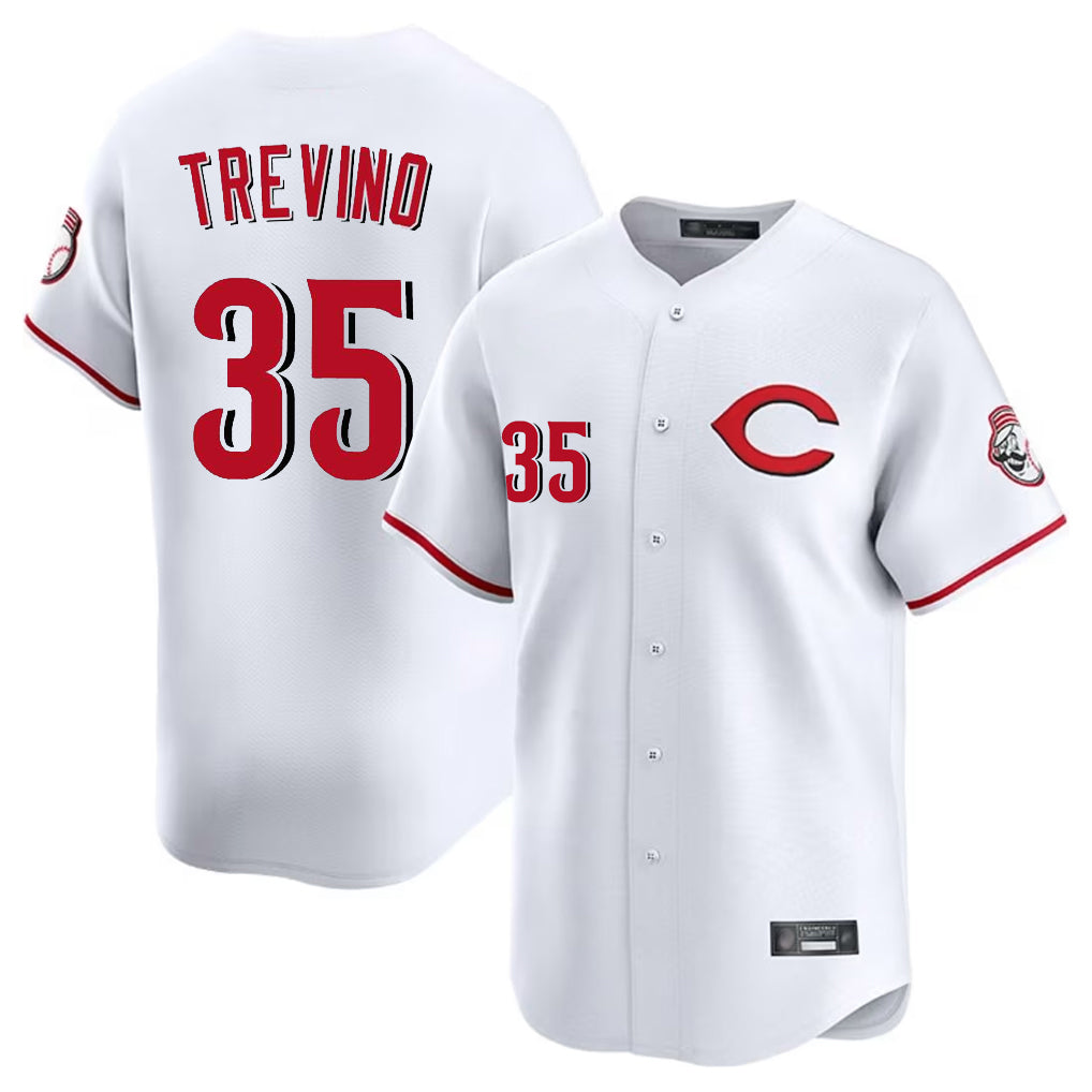 Friene C.Reds #35 Jose Trevino Player White Limited Home Stitched Jerseys
