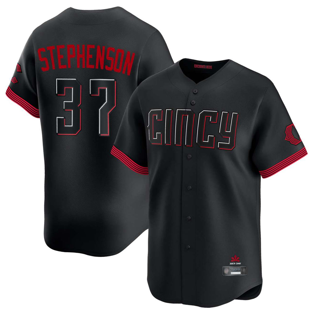 Friene C.Reds #37 Tyler Stephenson Player Black City Connect Home Limited Stitched Jerseys