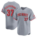 Friene C.Reds #37 Tyler Stephenson Player Gray Home Limited Stitched Jerseys
