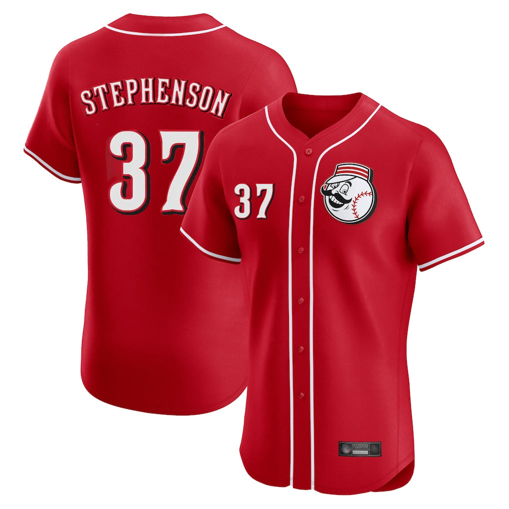 Friene C.Reds #37 Tyler Stephenson Player Red Limited Elite Home Game Stitched Jerseys