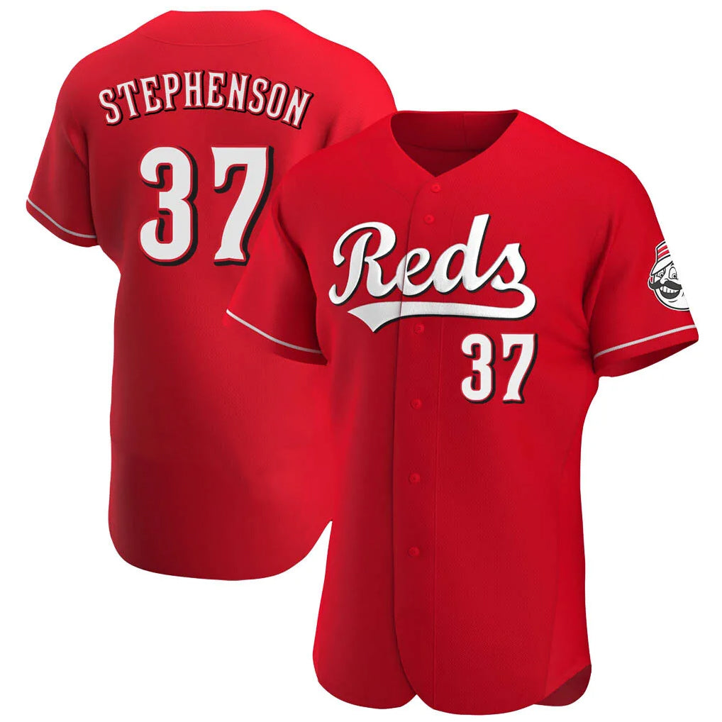 Friene C.Reds #37 Tyler Stephenson Player Red Limited Elite Home Stitched Jerseys