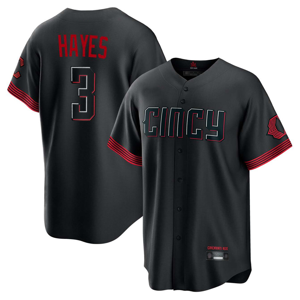 Friene C.Reds #3 Ke'Bryan Hayes Player Black City Connect Home Game Stitched Jerseys