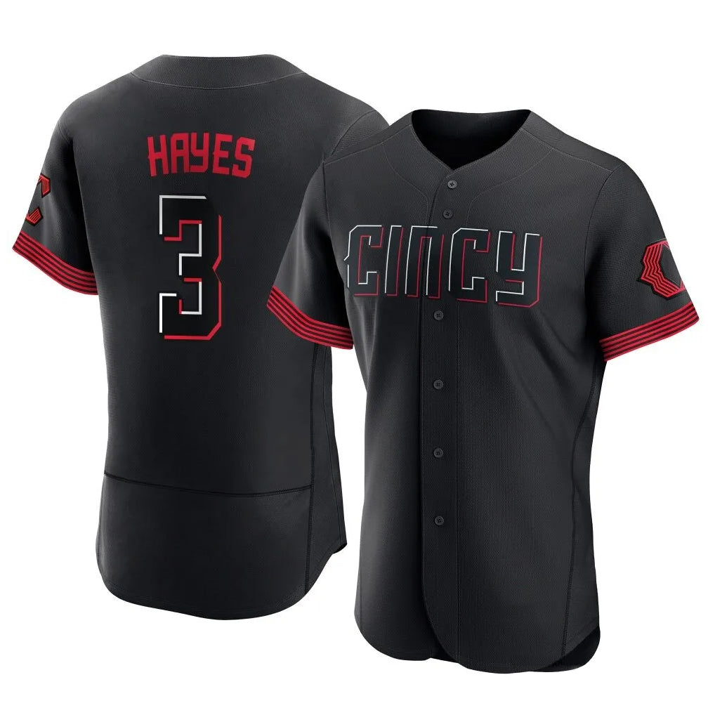 Friene C.Reds #3 Ke'Bryan Hayes Player Black City Connect Limited Elite Home Stitched Jerseys