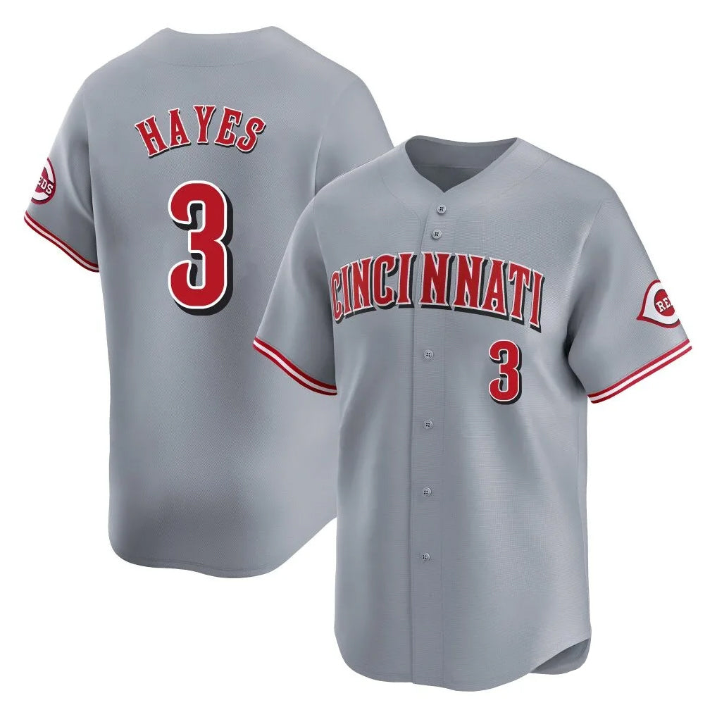 Friene C.Reds #3 Ke'Bryan Hayes Player Gray Home Limited Stitched Jerseys