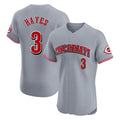 Friene C.Reds #3 Ke'Bryan Hayes Player Gray Limited Elite Home Stitched Jerseys