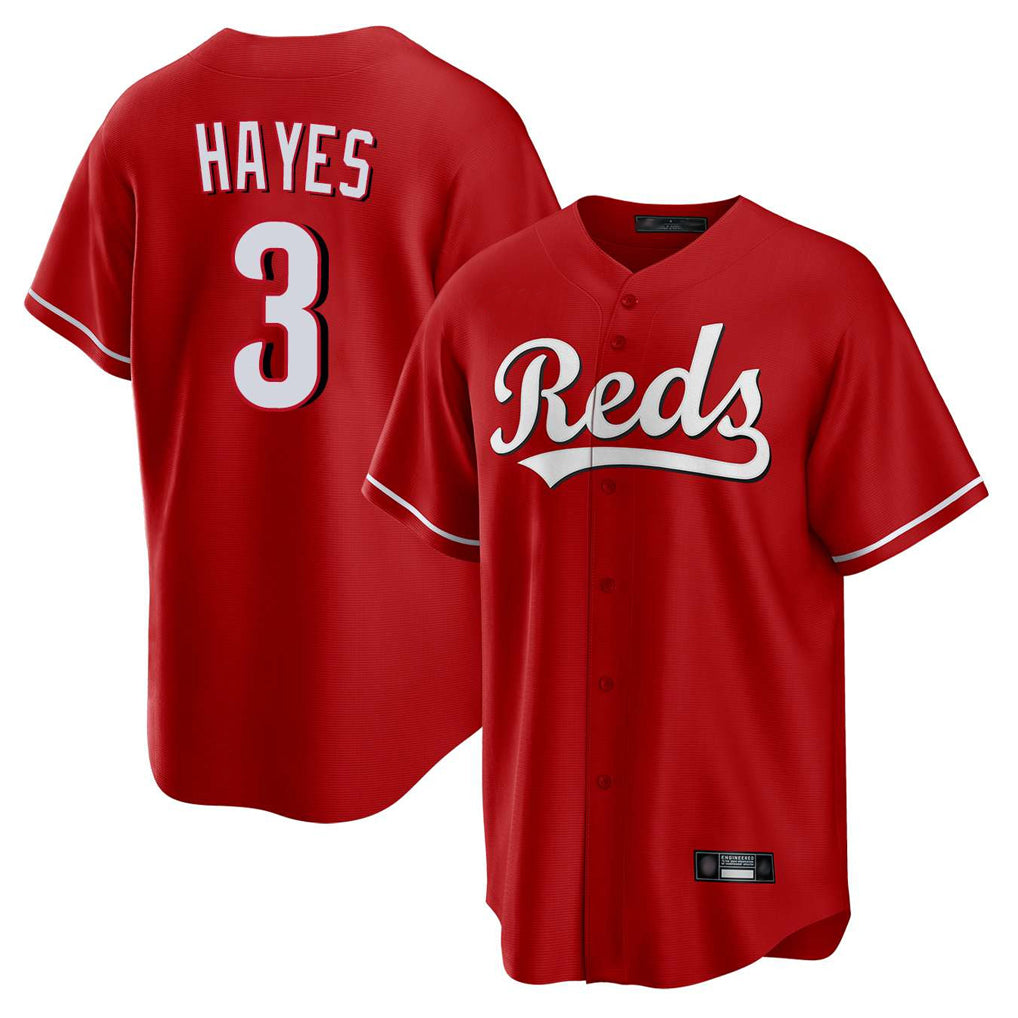 Friene C.Reds #3 Ke'Bryan Hayes Player Red Home Game Stitched Jerseys