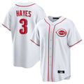 Friene C.Reds #3 Ke'Bryan Hayes Player White Game Home Stitched Jerseys
