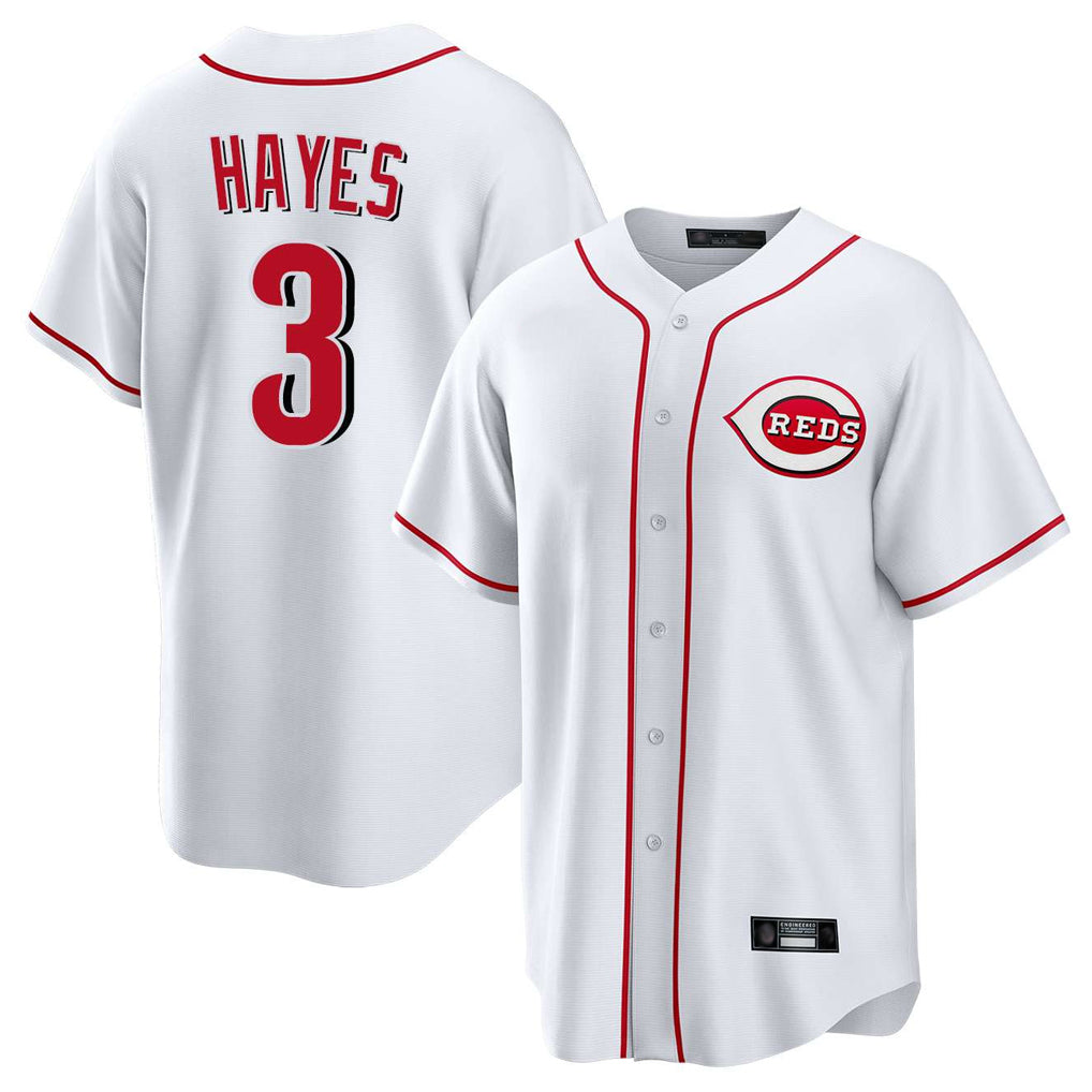 Friene C.Reds #3 Ke'Bryan Hayes Player White Game Home Stitched Jerseys