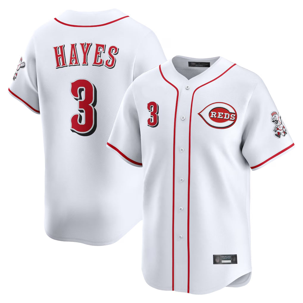 Friene C.Reds #3 Ke'Bryan Hayes Player White Home Limited Stitched Jerseys