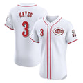 Friene C.Reds #3 Ke'Bryan Hayes Player White Limited Elite Home Stitched Jerseys