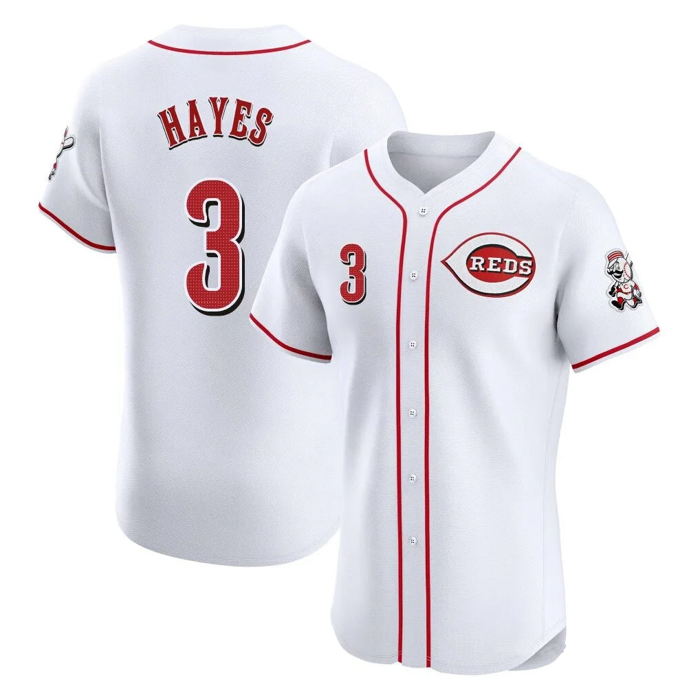 Friene C.Reds #3 Ke'Bryan Hayes Player White Limited Elite Home Stitched Jerseys
