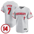Friene C.Reds #7 Spencer Steer Player Gray Vapor Premier Limited Home Stitched Jerseys