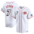 Friene C.Reds #7 Spencer Steer Player White Speedway Classic Home Limited Stitched Jerseys