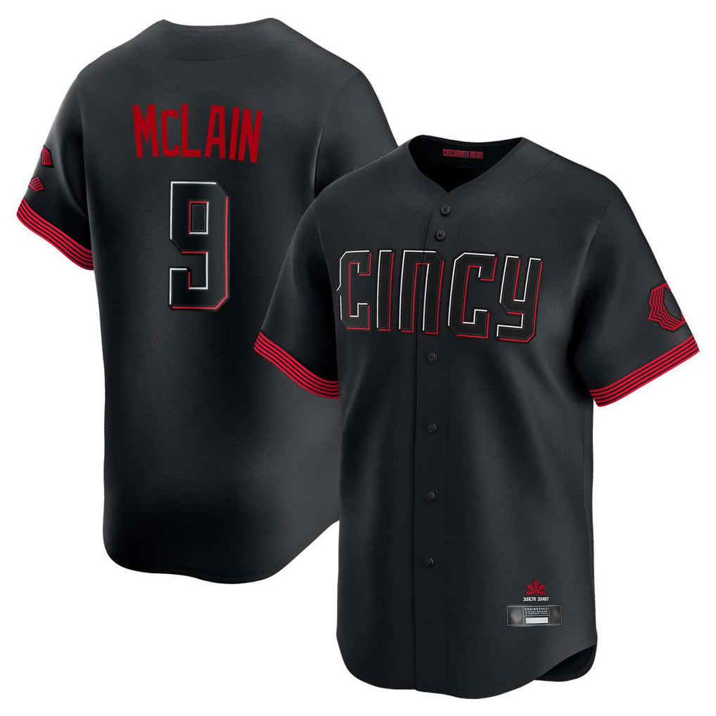 Friene C.Reds #9 Matt McLain Player Black City Connect Home Limited Stitched Jerseys