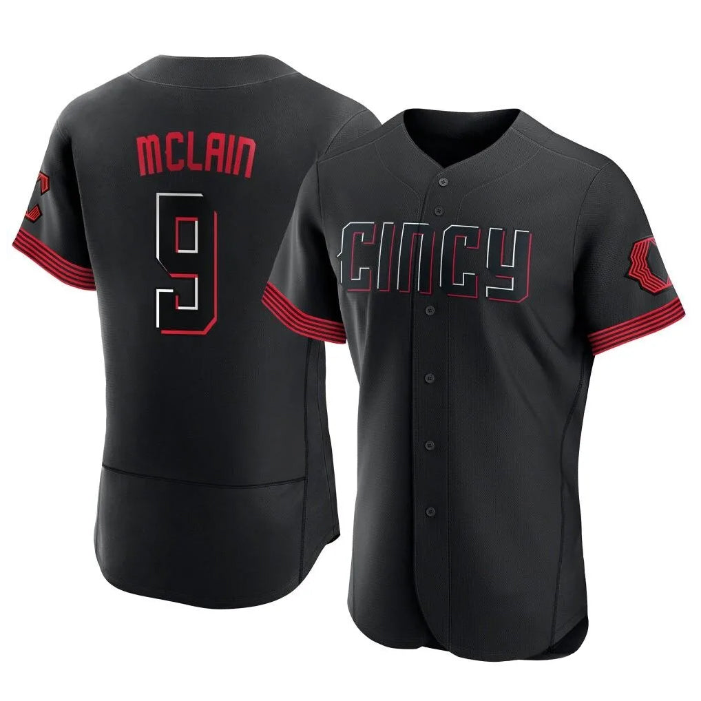 Friene C.Reds #9 Matt McLain Player Black City Connect Limited Elite Home Stitched Jerseys