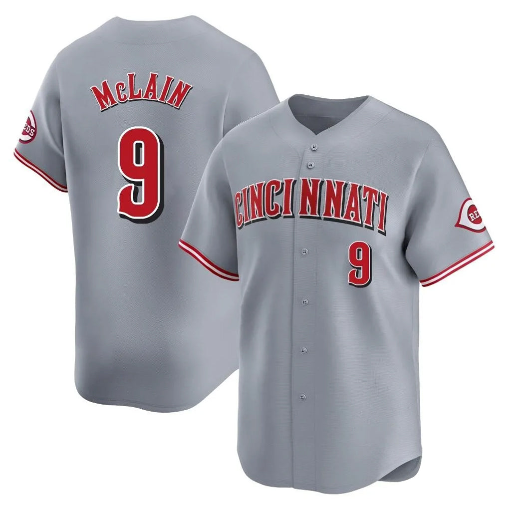 Friene C.Reds #9 Matt McLain Player Gray Home Limited Stitched Jerseys