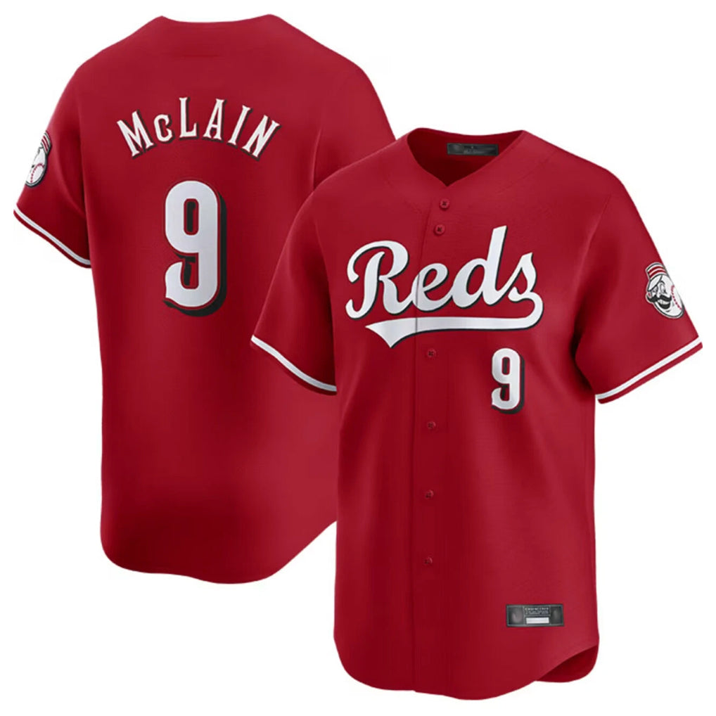 Friene C.Reds #9 Matt McLain Player Red Home Limited Stitched Jerseys