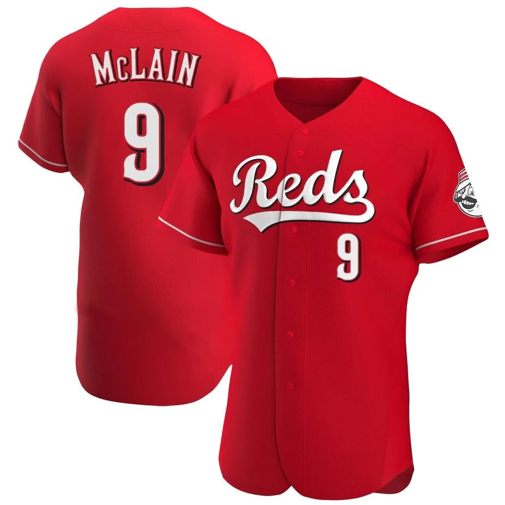 Friene C.Reds #9 Matt McLain Player Red Limited Elite Home Stitched Jerseys