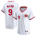 Friene C.Reds #9 Matt McLain Player White Cooperstown Collection Limited T-shirt Home Stitched Jerseys