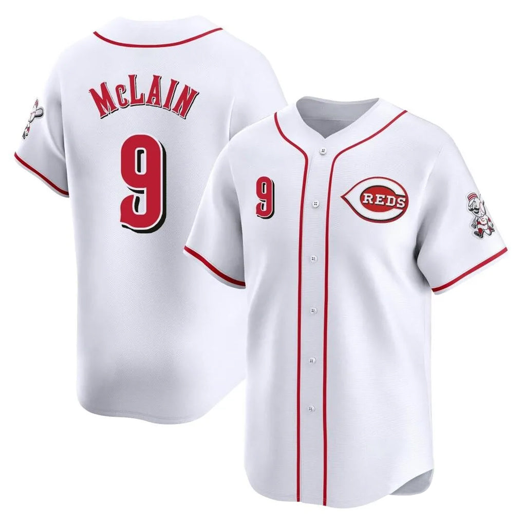 Friene C.Reds #9 Matt McLain Player White Home Limited Stitched Jerseys