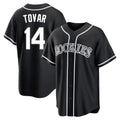 Friene  C.Rockies  #14 Ezequiel Tovar Player Black Fashion Out Home Game Stitched Jerseys