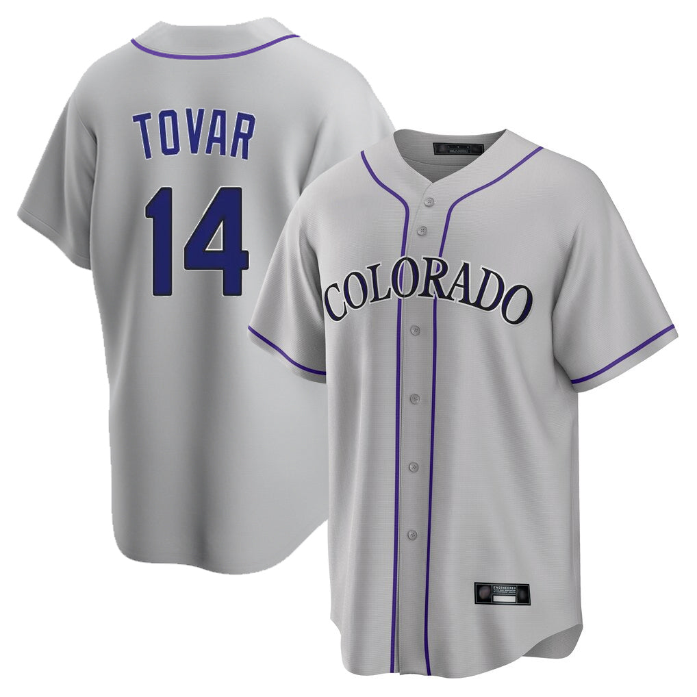 Friene C.Rockies #14 Ezequiel Tovar Player Gray Game Home Stitched Jerseys