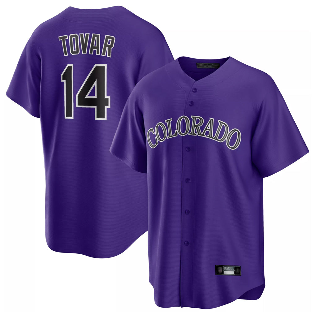 Friene C.Rockies #14 Ezequiel Tovar Player Purple Game Home Stitched Jerseys
