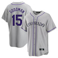 Friene  C.Rockies #15 Hunter Goodman Player Gray Game Home Stitched Jerseys