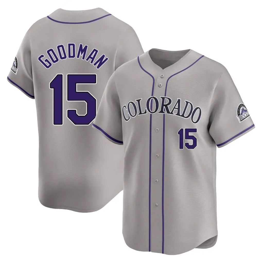 Friene C.Rockies #15 Hunter Goodman Player Gray Limited Home Stitched Jerseys