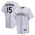 Friene C.Rockies #15 Hunter Goodman Player White Game Home Stitched Jerseys