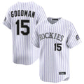 Friene  C.Rockies #15 Hunter Goodman Player White Limited Home Stitched Jerseys