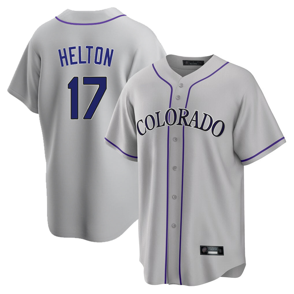 Friene  C.Rockies #17 Todd Helton Player Gray Game Home Stitched Jerseys