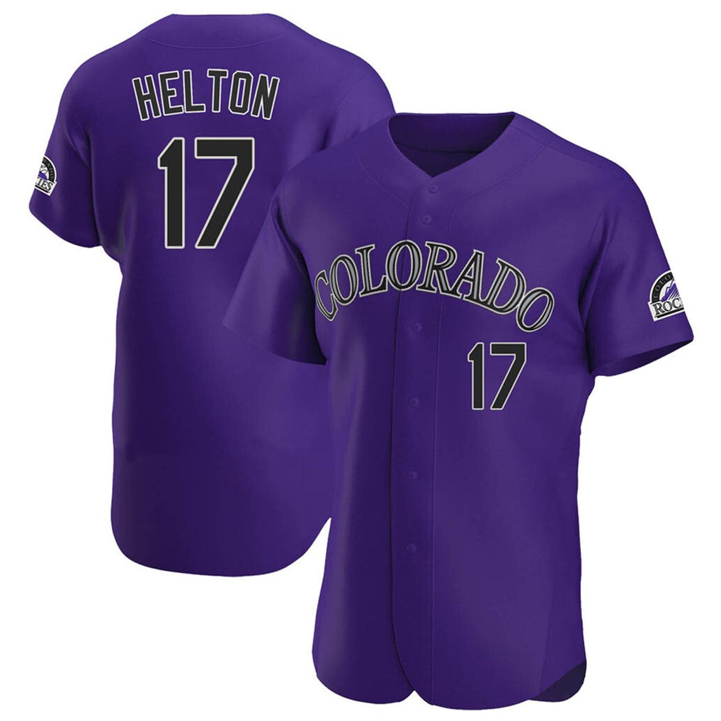 Friene  C.Rockies #17 Todd Helton Player Purple Limited Elite Home Stitched Jerseys