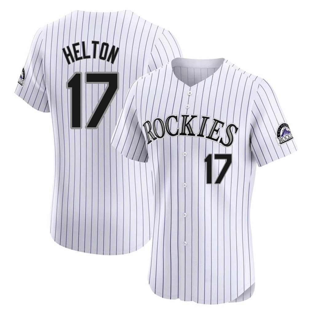 Friene  C.Rockies #17 Todd Helton Player White Limited Elite Home Stitched Jerseys