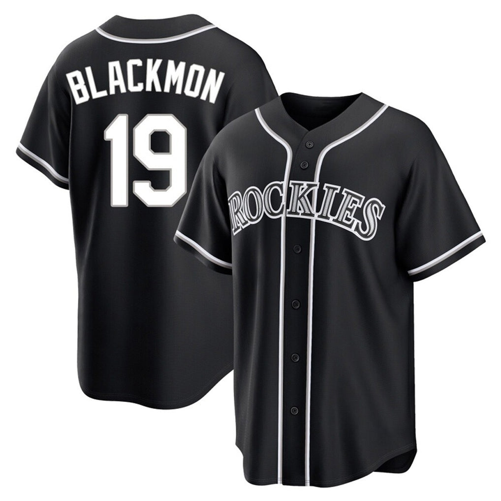 Friene  C.Rockies #19 Charlie Blackmon Player Black Fashion Out Home Game Stitched Jerseys