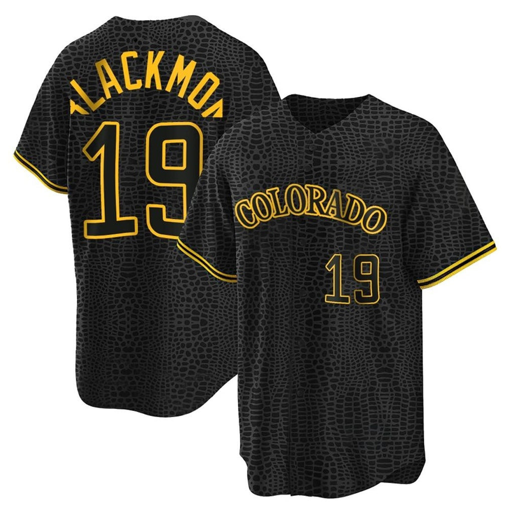 Friene  C.Rockies #19 Charlie Blackmon Player Black Fashion Out Home Game Stitched Jerseys