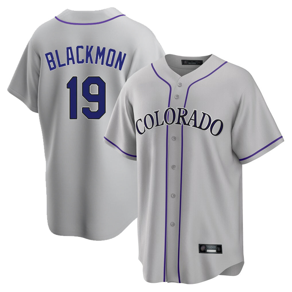 Friene C.Rockies #19 Charlie Blackmon Player Gray Game Home Stitched Jerseys