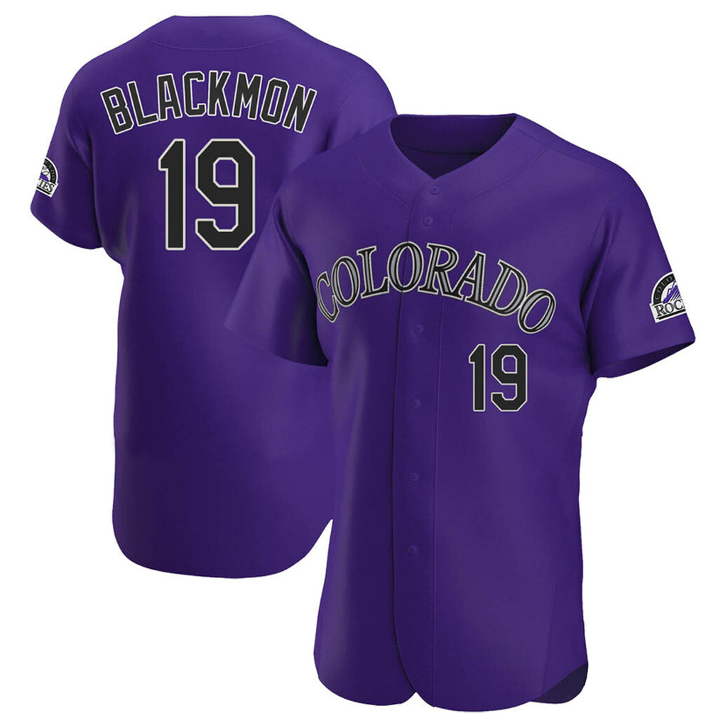 Friene  C.Rockies #19 Charlie Blackmon Player Purple Limited Elite Home Stitched Jerseys
