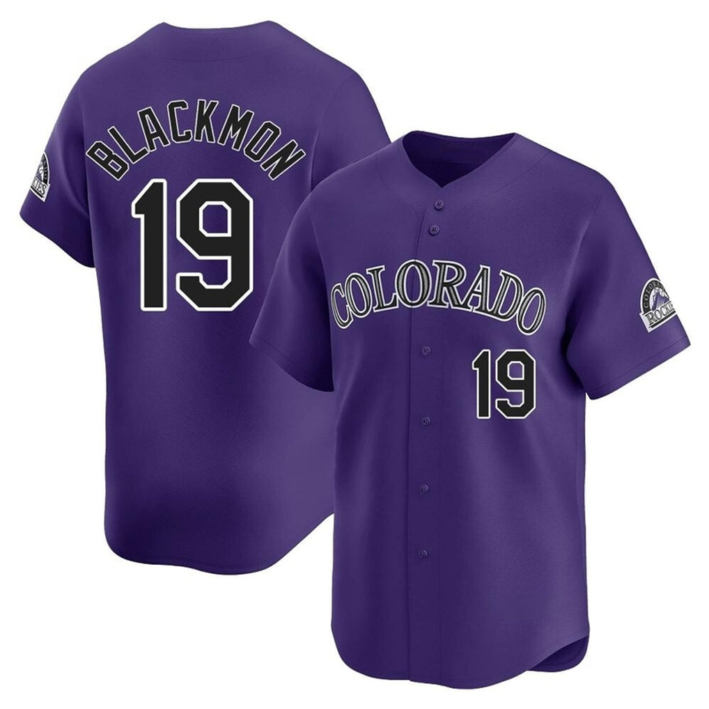 Friene  C.Rockies #19 Charlie Blackmon Player Purple Limited Home Stitched Jerseys