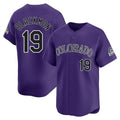 Friene  C.Rockies #19 Charlie Blackmon Player Purple Limited Home Stitched Jerseys