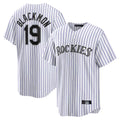 Friene  C.Rockies #19 Charlie Blackmon Player White Game Home Stitched Jerseys