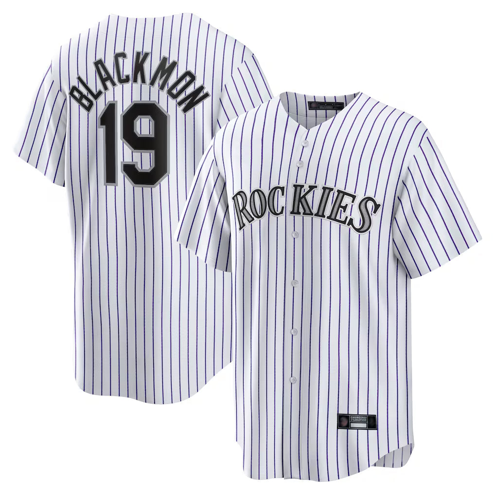 Friene  C.Rockies #19 Charlie Blackmon Player White Game Home Stitched Jerseys
